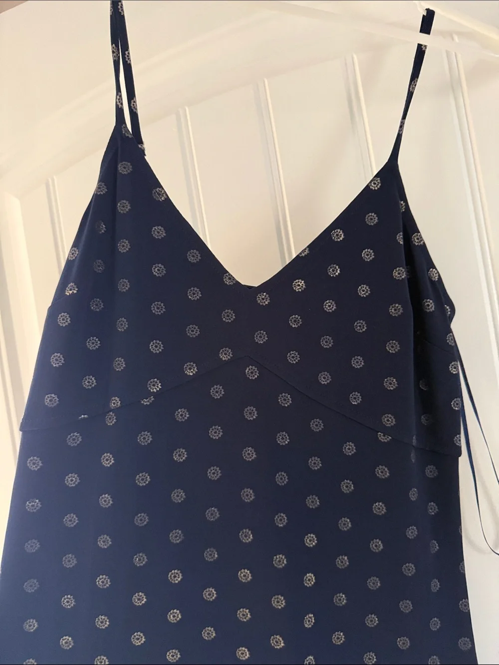 Michael Kors Navy Maxi Dress with Gold Dots